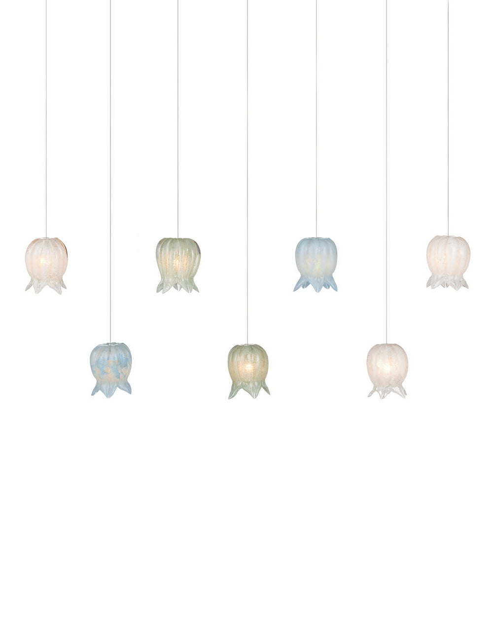 Currey and Company - Seven Light Pendant - Polpo - Blue/Green/White/Silver- Union Lighting Luminaires Decor