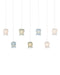 Currey and Company - Seven Light Pendant - Polpo - Blue/Green/White/Silver- Union Lighting Luminaires Decor