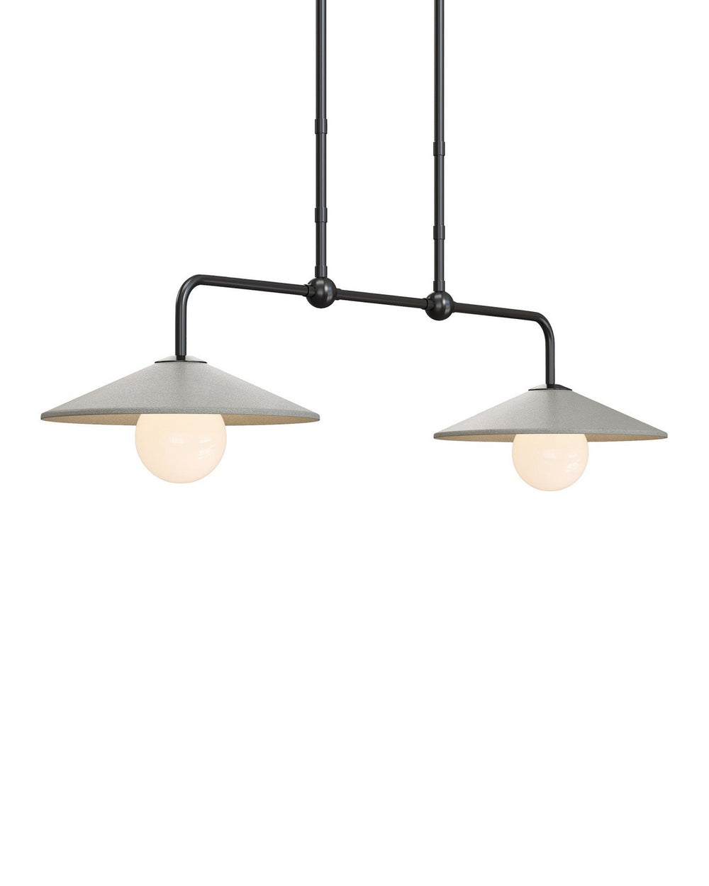 Currey and Company - Two Light Pendant - Bothy - Natural/Black/Frosted White- Union Lighting Luminaires Decor
