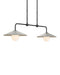 Currey and Company - Two Light Pendant - Bothy - Natural/Black/Frosted White- Union Lighting Luminaires Decor