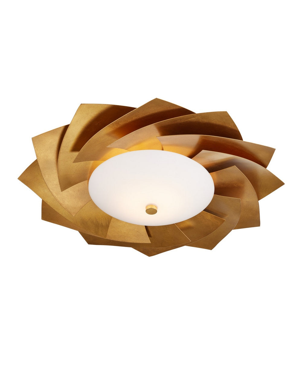 Currey and Company - LED Flush Mount - Asterisk - Contemporary Gold Leaf/Contemporary Gold/Opaque White- Union Lighting Luminaires Decor
