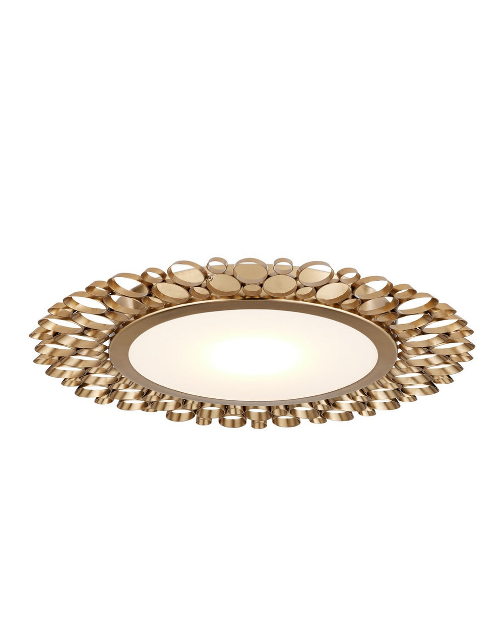 Currey and Company - LED Flush Mount - Antares - Antique Brass/White- Union Lighting Luminaires Decor