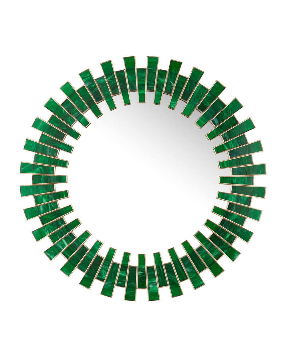 Currey and Company - Mirror - Glasdele Emerald - Green/Antique Brass- Union Lighting Luminaires Decor