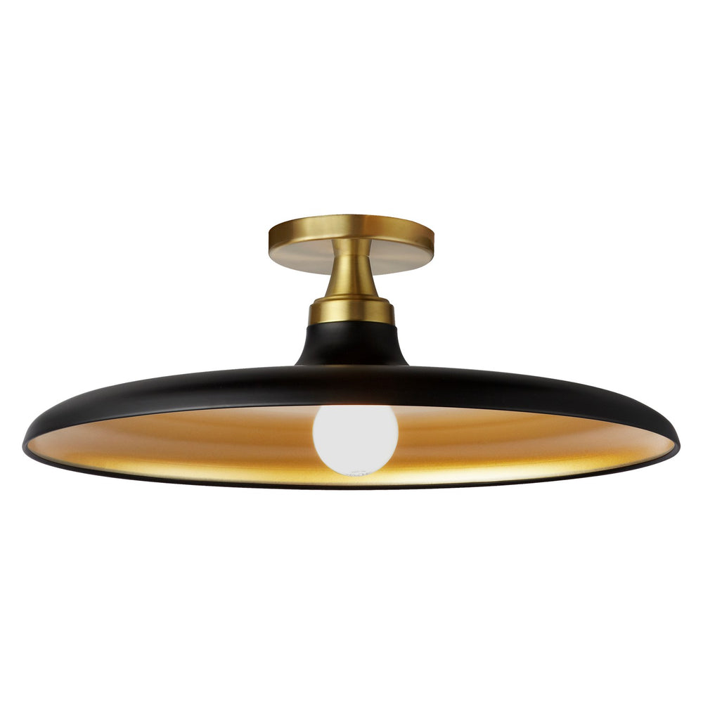 Dainolite Canada - One Light Semi-Flush Mount - Quentin - Matte Black/Gold- Union Lighting Luminaires Decor
