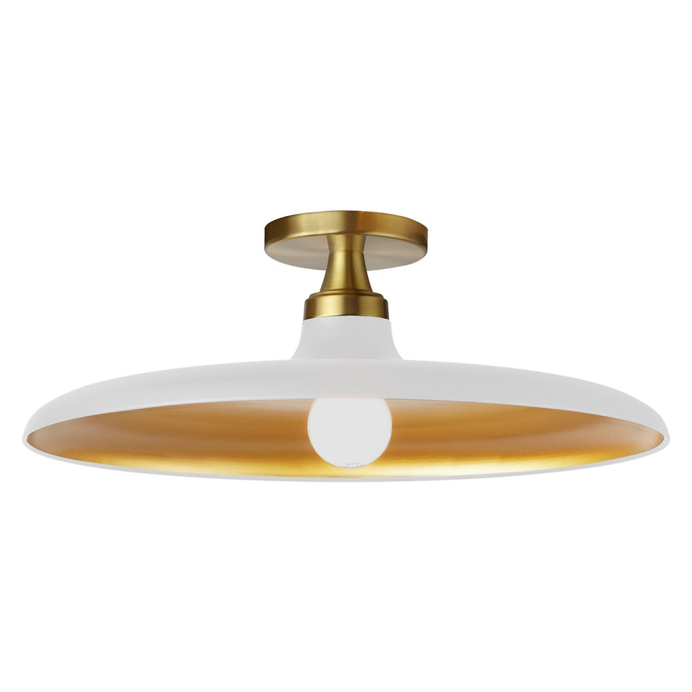 Dainolite Canada - One Light Semi-Flush Mount - Quentin - Matte White/Gold- Union Lighting Luminaires Decor