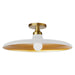 Dainolite Canada - One Light Semi-Flush Mount - Quentin - Matte White/Gold- Union Lighting Luminaires Decor