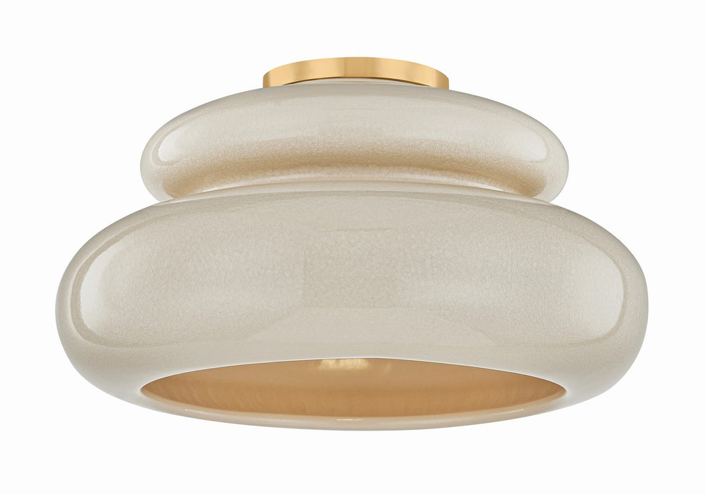 Mitzi Canada - One Light Semi Flush Mount - Pia - Aged Brass- Union Lighting Luminaires Decor