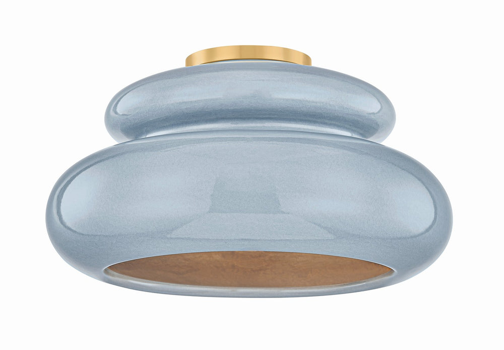 Mitzi Canada - One Light Semi Flush Mount - Pia - Aged Brass- Union Lighting Luminaires Decor