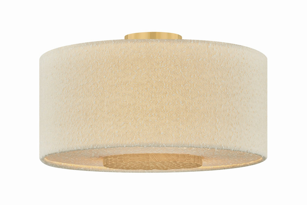 Mitzi Canada - Three Light Flush Mount - Miller - Aged Brass- Union Lighting Luminaires Decor