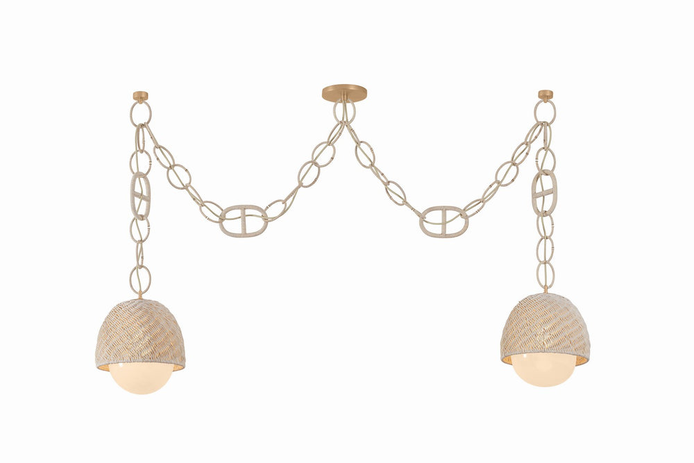 Corbett Lighting Canada - Two Light Linear - Piasu - Champagne Leaf- Union Lighting Luminaires Decor