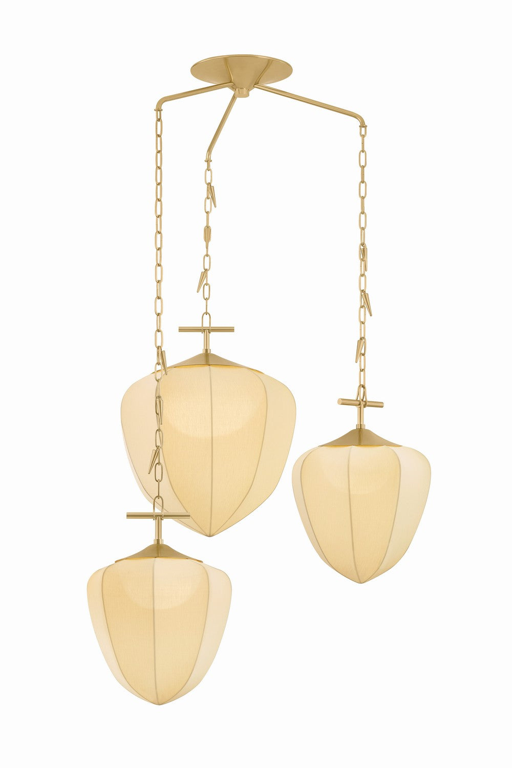 Corbett Lighting Canada - Three Light Chandelier - Hoshi - Vintage Brass- Union Lighting Luminaires Decor