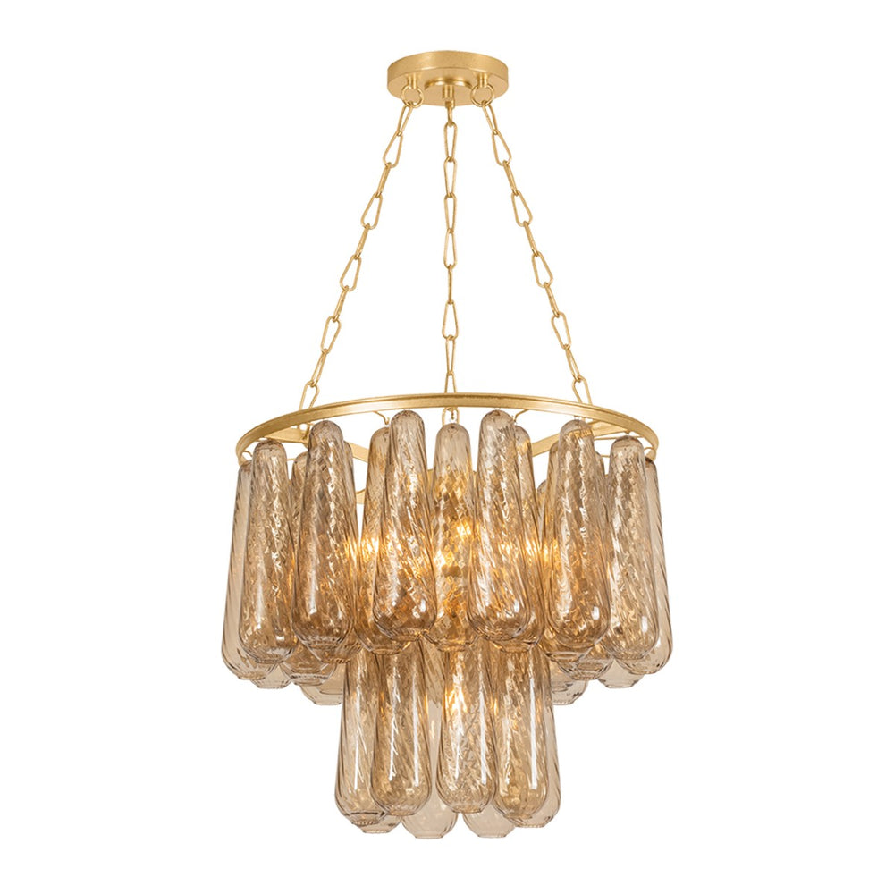 Corbett Lighting Canada - Five Light Chandelier - Milos - Vintage Gold Leaf- Union Lighting Luminaires Decor