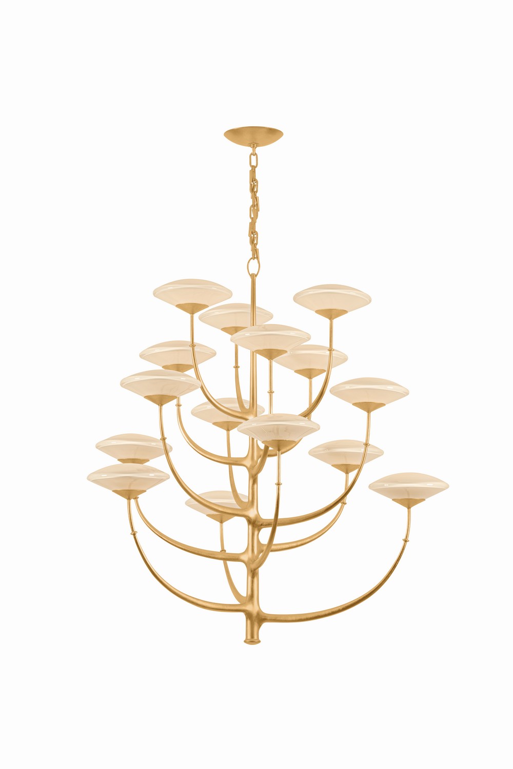 Corbett Lighting Canada - LED Chandelier - Pluro - Vintage Gold Leaf- Union Lighting Luminaires Decor