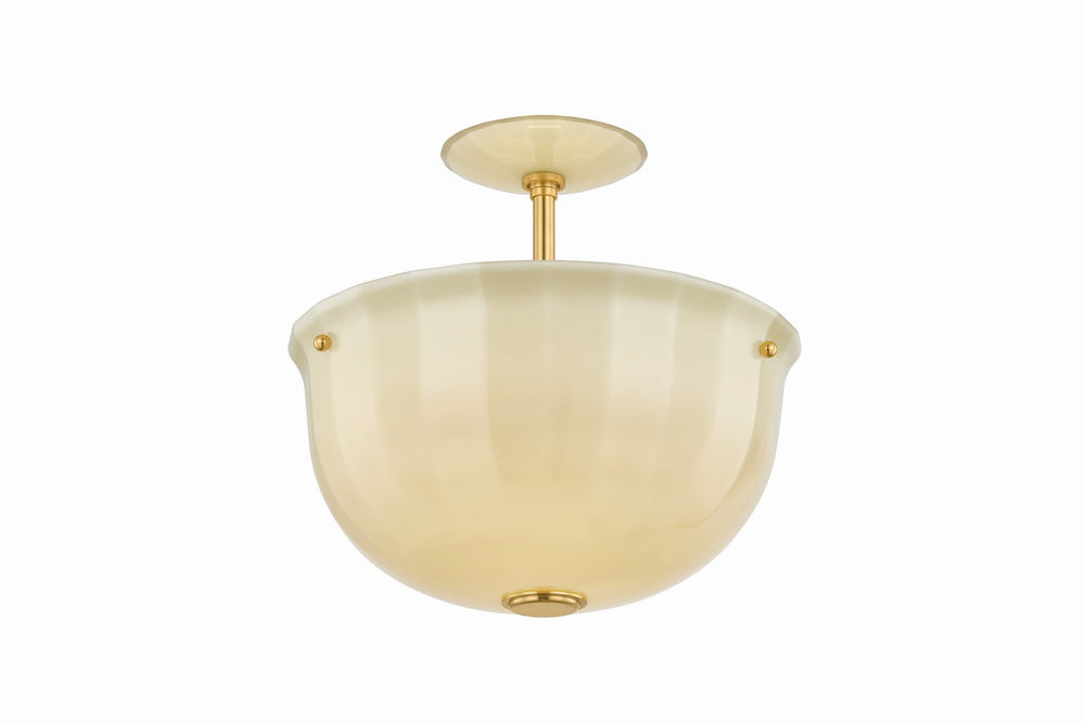 Hudson Valley Canada - One Light Semi Flush Mount - Nevins - Aged Brass- Union Lighting Luminaires Decor