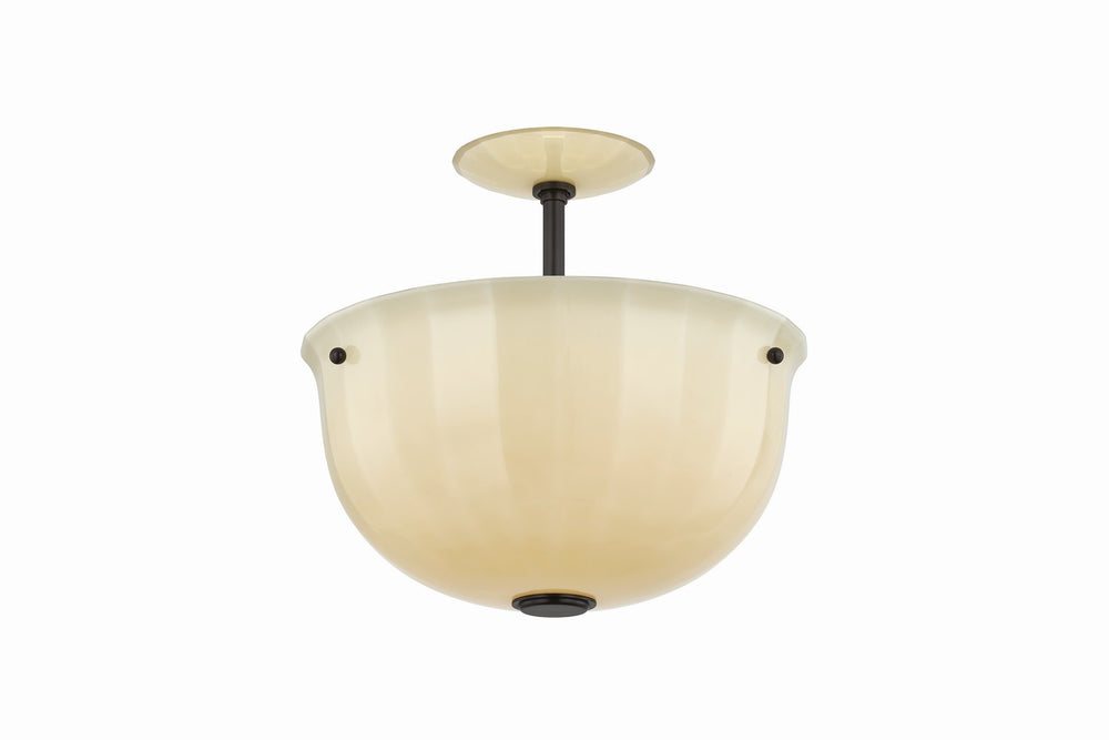 Hudson Valley Canada - One Light Semi Flush Mount - Nevins - Distressed Bronze- Union Lighting Luminaires Decor