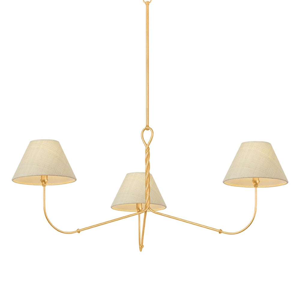 Hudson Valley Canada - Three Light Chandelier - Dekalb - Vintage Gold Leaf- Union Lighting Luminaires Decor