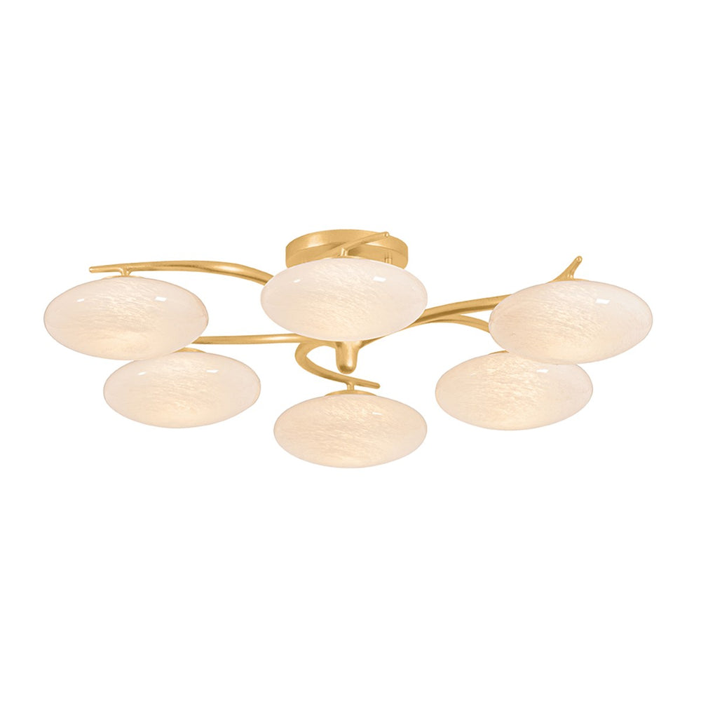 Hudson Valley Canada - LED Semi Flush Mount - Bayberry - Vintage Gold Leaf- Union Lighting Luminaires Decor