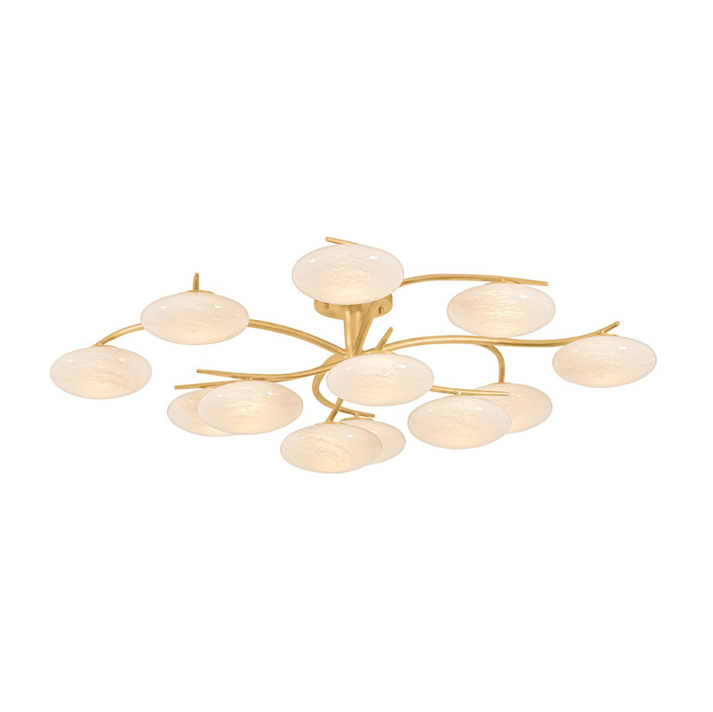 Hudson Valley Canada - LED Semi Flush Mount - Bayberry - Vintage Gold Leaf- Union Lighting Luminaires Decor