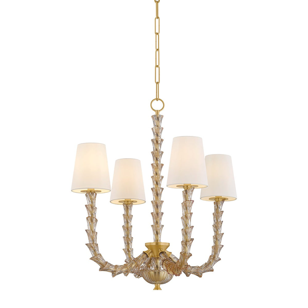 Hudson Valley Canada - Four Light Chandelier - Calumet - Aged Brass- Union Lighting Luminaires Decor