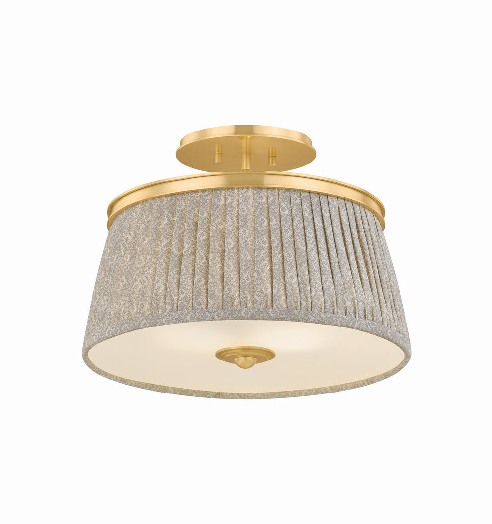 Hudson Valley Canada - Two Light Semi Flush Mount - Valeria - Aged Brass- Union Lighting Luminaires Decor