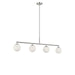 Generation Lighting Canada - Four Light Linear Chandelier - Nube - Brushed Nickel- Union Lighting Luminaires Decor