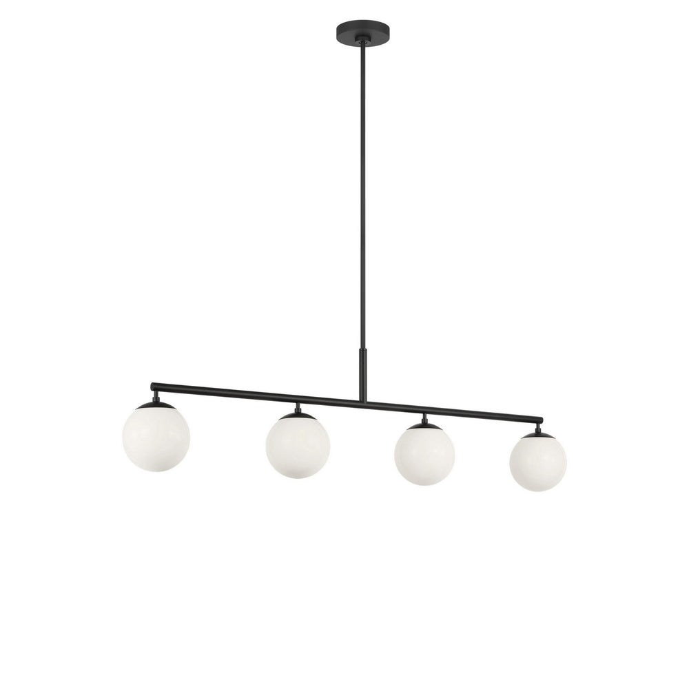 Generation Lighting Canada - Four Light Linear Chandelier - Nube - Midnight Black- Union Lighting Luminaires Decor