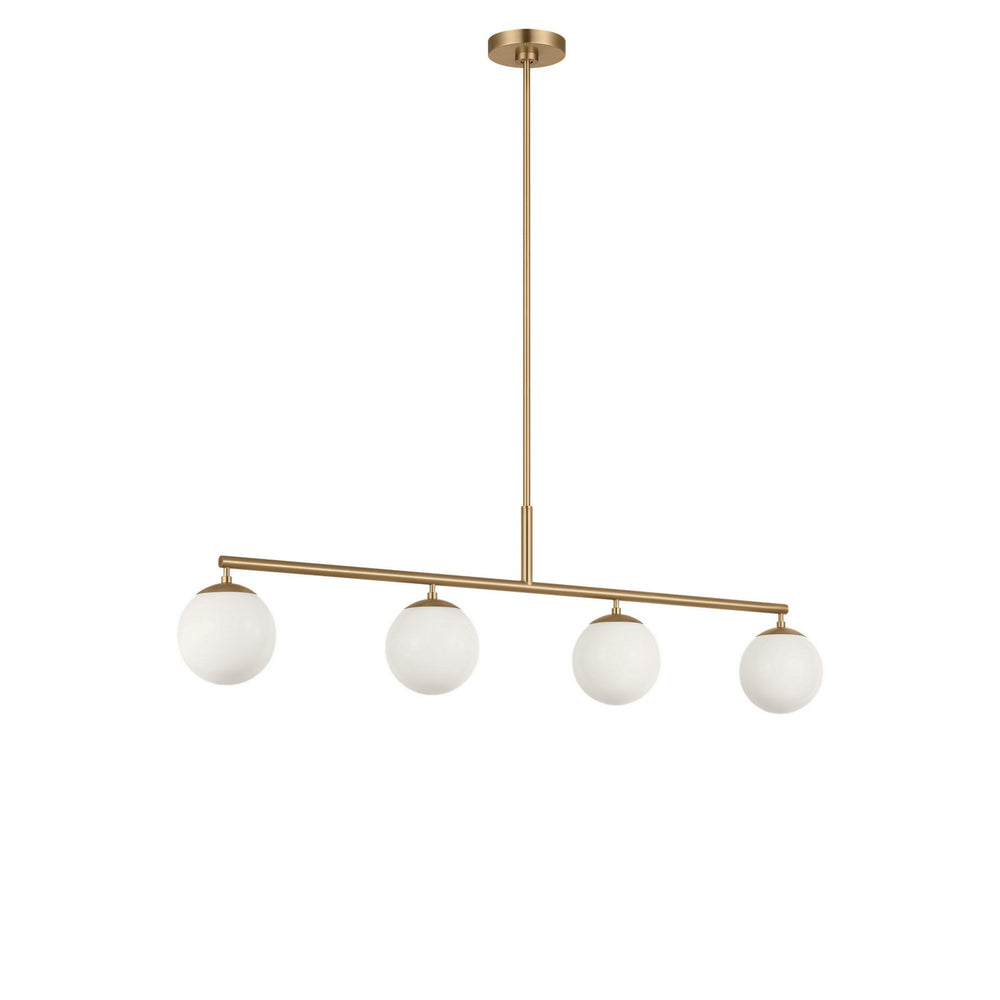 Generation Lighting Canada - Four Light Linear Chandelier - Nube - Satin Brass- Union Lighting Luminaires Decor
