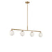 Generation Lighting Canada - Four Light Linear Chandelier - Nube - Satin Brass- Union Lighting Luminaires Decor