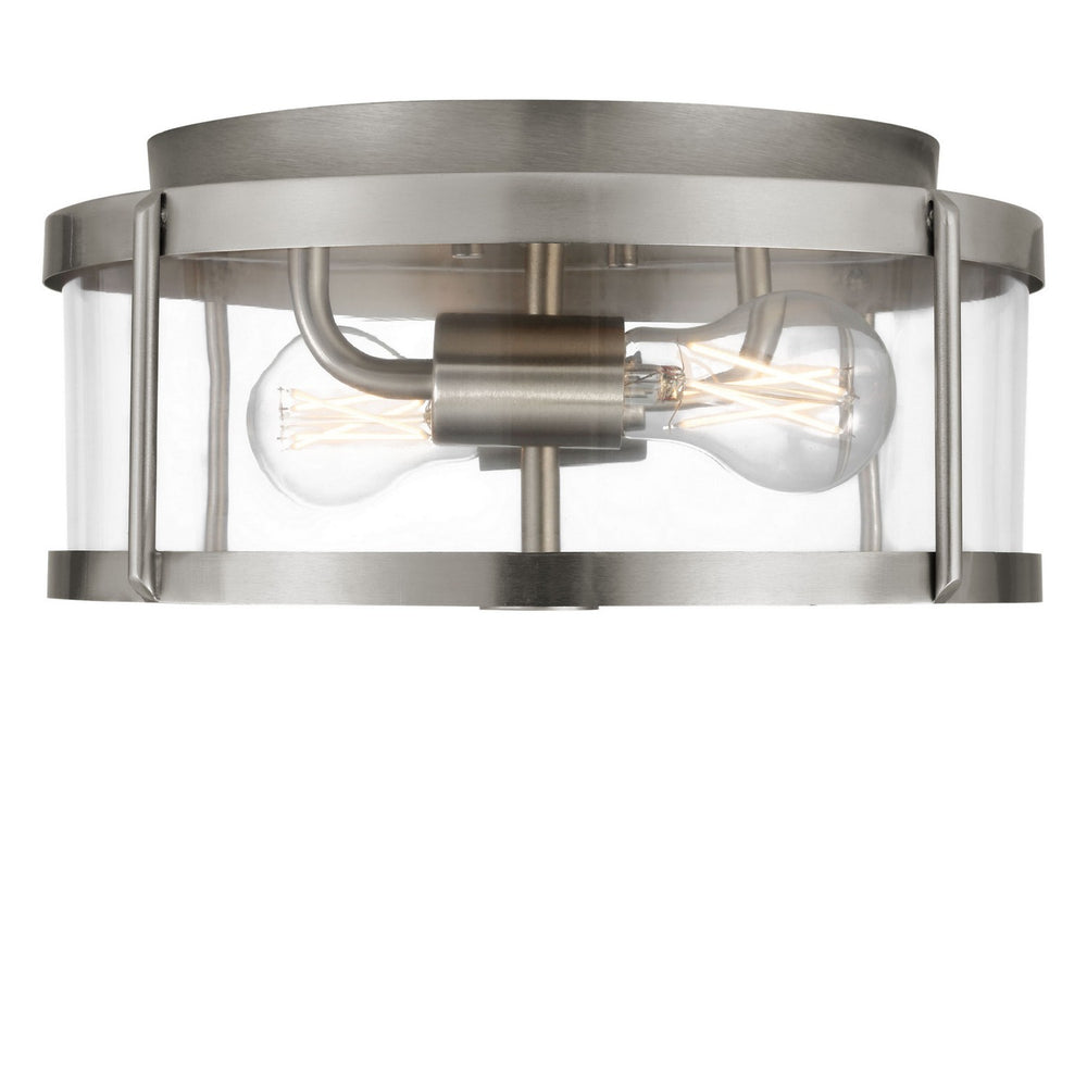 Generation Lighting Canada - Two Light Flush Mount - Lumra - Brushed Nickel- Union Lighting Luminaires Decor