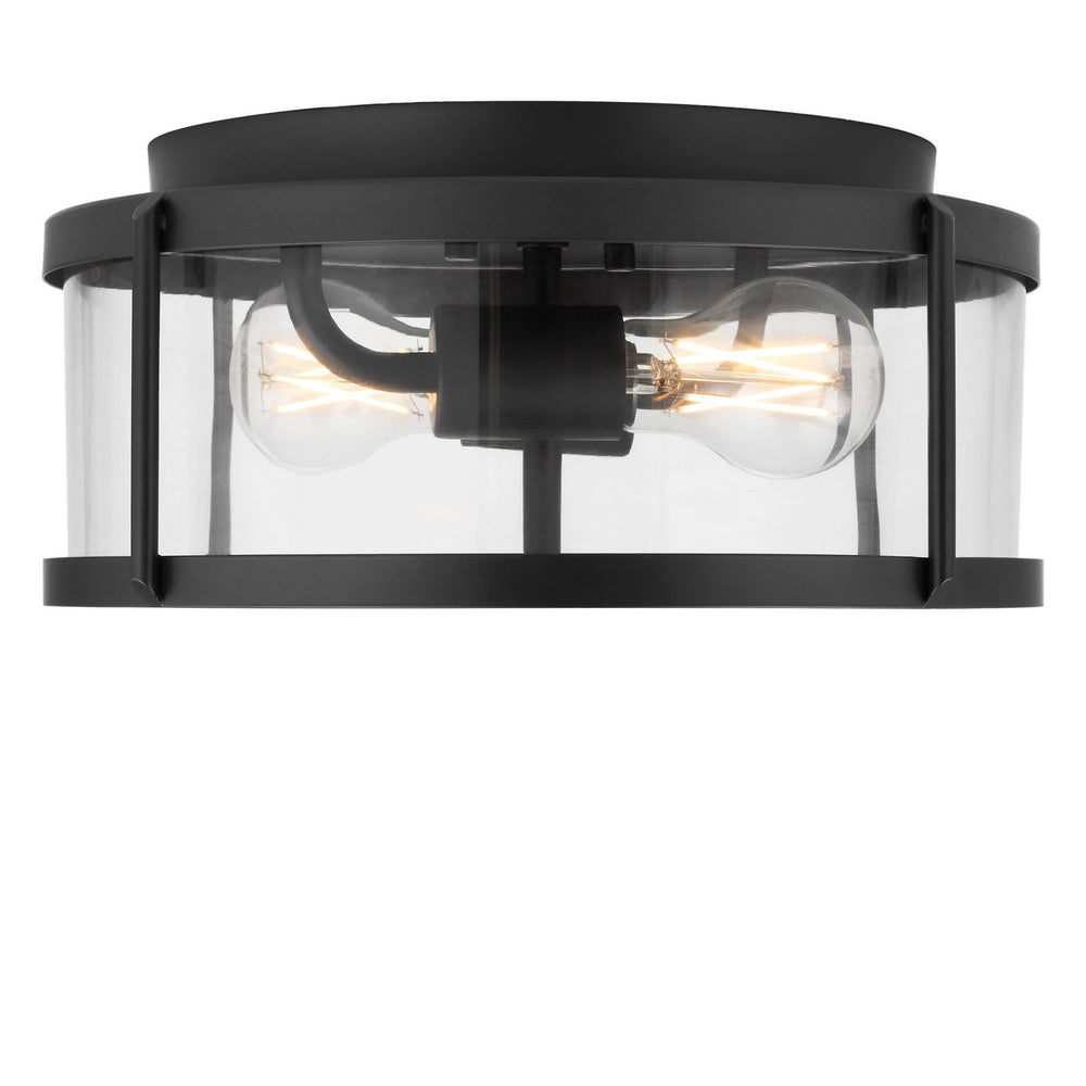 Generation Lighting Canada - Two Light Flush Mount - Lumra - Midnight Black- Union Lighting Luminaires Decor