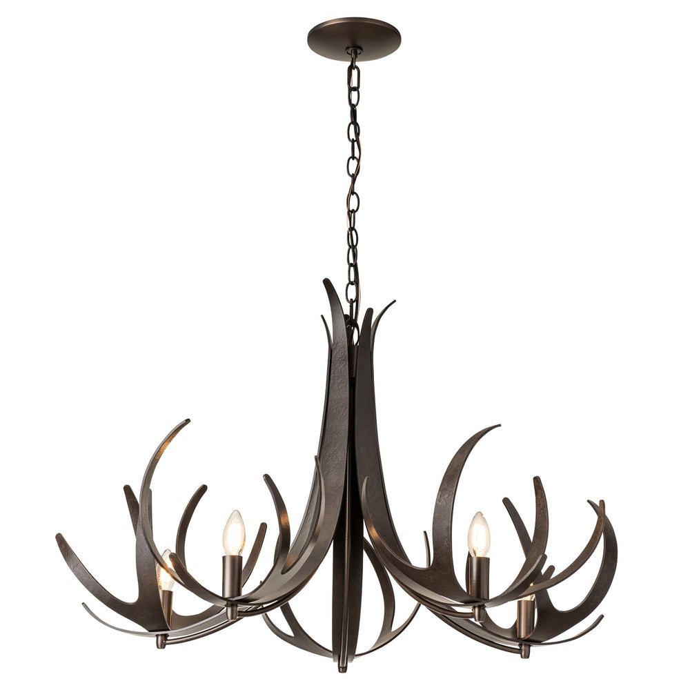 Hubbardton Forge - Caribou 5-Light Chandelier - Caribou - Dark Smoke- Union Lighting Luminaires Decor