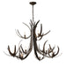 Hubbardton Forge - Caribou 9-Light Tiered Chandelier - Caribou - Dark Smoke- Union Lighting Luminaires Decor