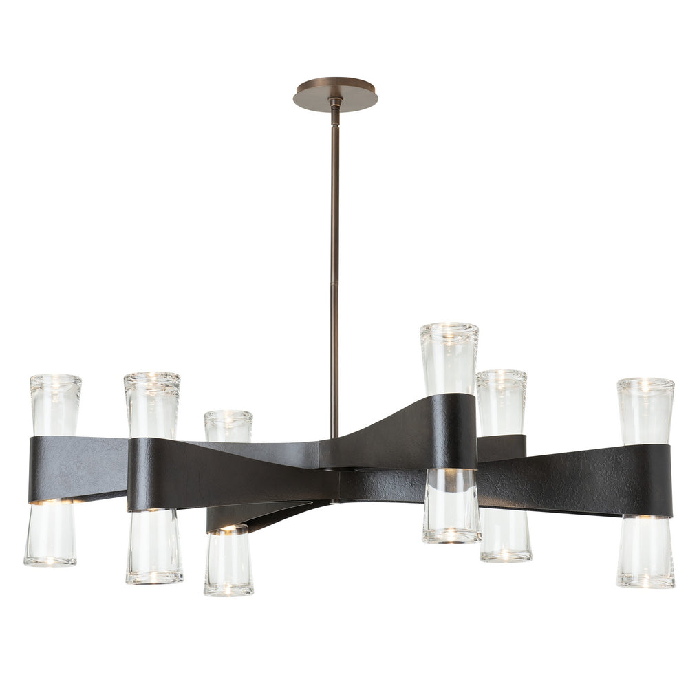 Hubbardton Forge - Bellis 6-Arm 12-Light Oval Chandelier - Bellis - Dark Smoke- Union Lighting Luminaires Decor