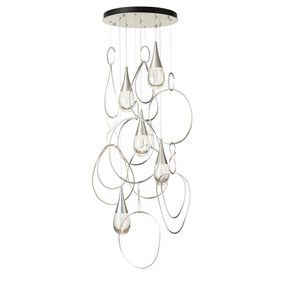 Hubbardton Forge - Lyric 5-Light Round Pendant - Lyric - Sterling- Union Lighting Luminaires Decor
