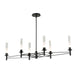 Hubbardton Forge - Truss 6-Arm Linear Chandelier - Truss - Black- Union Lighting Luminaires Decor