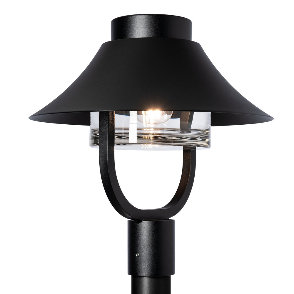 Hubbardton Forge - Stowe Outdoor Lantern Post Light - Stowe - Coastal Black- Union Lighting Luminaires Decor