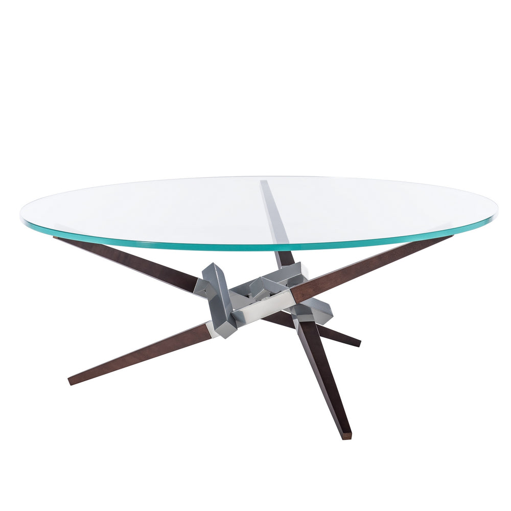 Hubbardton Forge - Crux Coffee Table w/Wood Legs - Crux - Sterling- Union Lighting Luminaires Decor