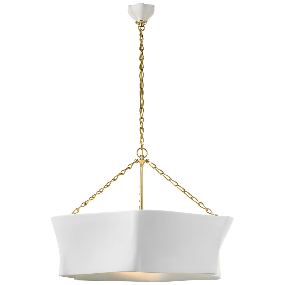 Visual Comfort Signature Canada - LED Chandelier - Ayers - Hand-Rubbed Antique Brass and Plaster White- Union Lighting Luminaires Decor