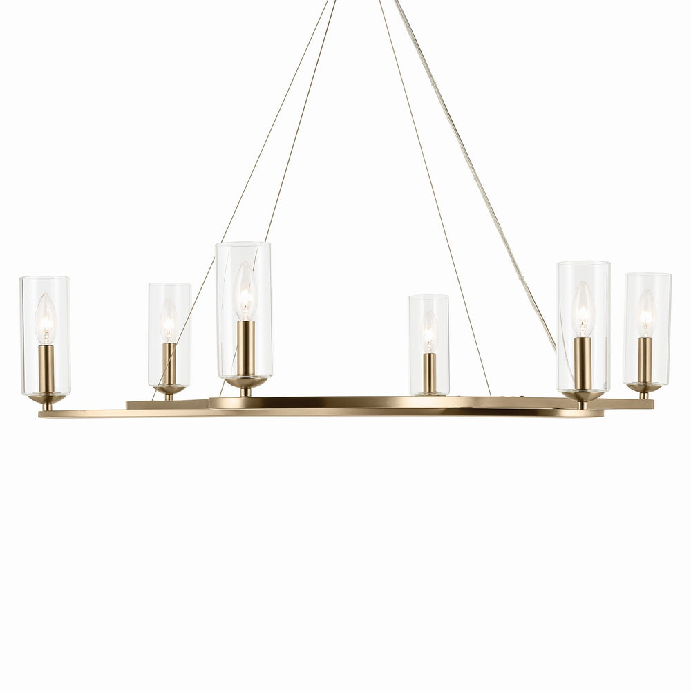 Kichler Canada - Six Light Chandelier - Harpin - Champagne Bronze- Union Lighting Luminaires Decor