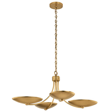 Kichler Canada - Four Light Chandelier/Semi Flush - Palmela - Lacquered Brass- Union Lighting Luminaires Decor