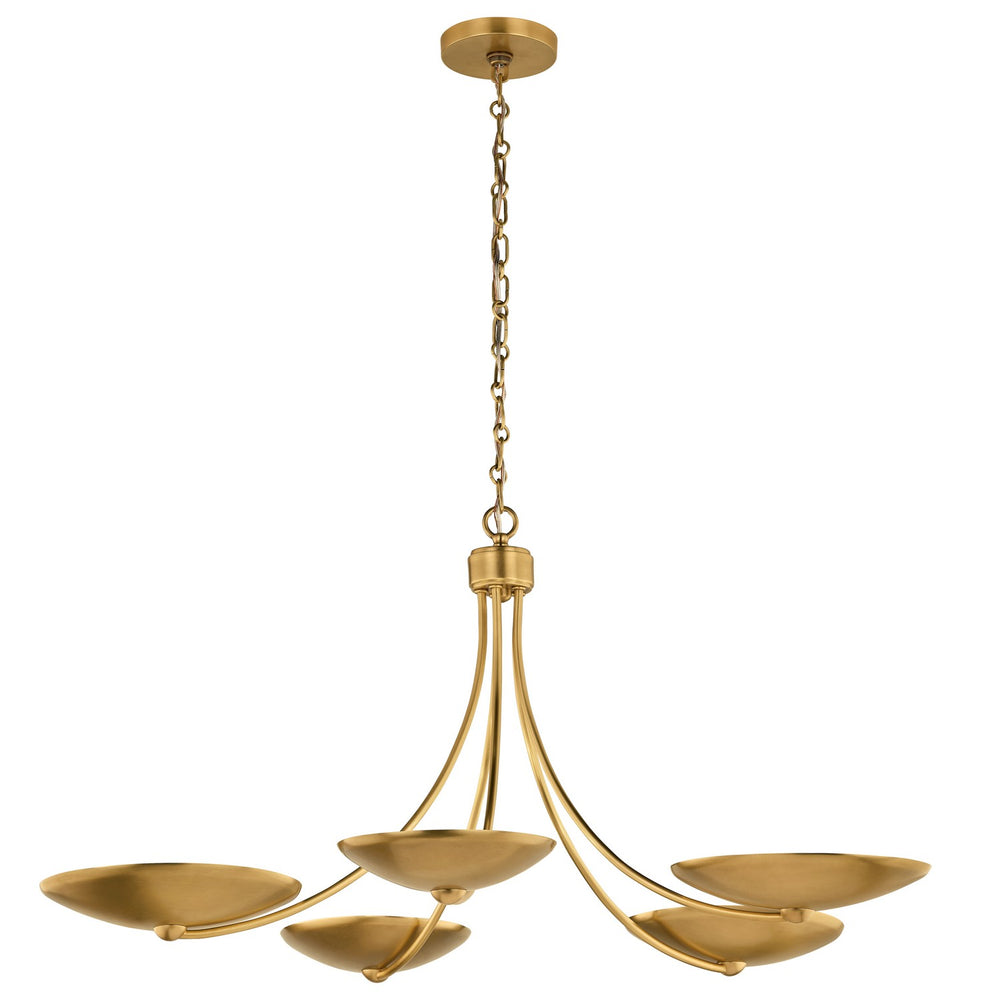 Kichler Canada - Five Light Chandelier - Palmela - Lacquered Brass- Union Lighting Luminaires Decor