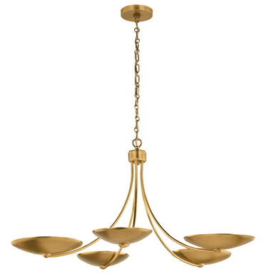 Kichler Canada - Five Light Chandelier - Palmela - Lacquered Brass- Union Lighting Luminaires Decor