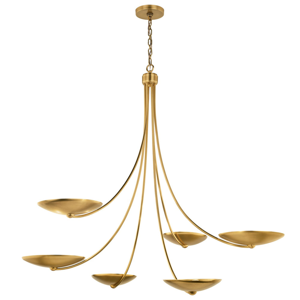 Kichler Canada - Six Light Chandelier - Palmela - Lacquered Brass- Union Lighting Luminaires Decor