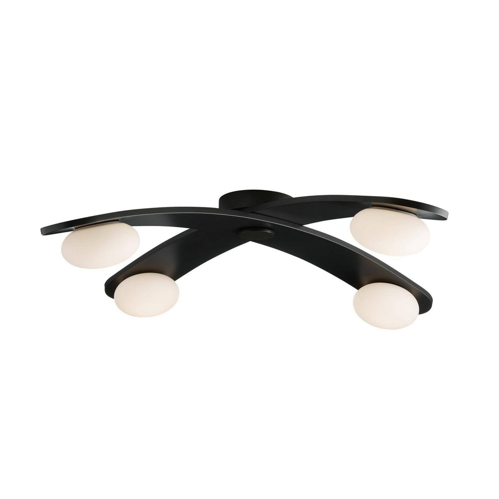 Arteriors - LED Flush Mount - Axia - Blackened Iron/Matte Opal- Union Lighting Luminaires Decor