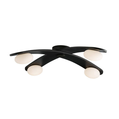 Arteriors - LED Flush Mount - Axia - Blackened Iron/Matte Opal- Union Lighting Luminaires Decor