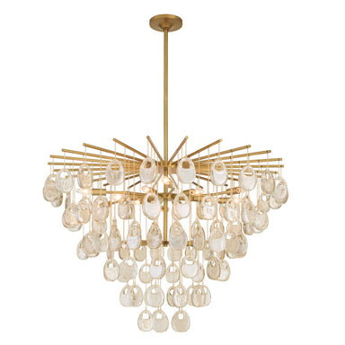 Arteriors - 12 Light Chandelier - Jacqueline - Amber/Antique Brass- Union Lighting Luminaires Decor
