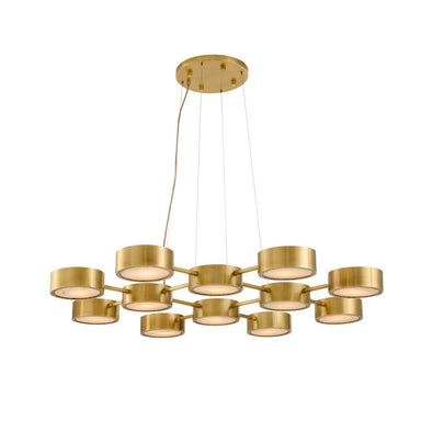 Arteriors - 12 Light Chandelier - Wright Grid - Antique Brass/White- Union Lighting Luminaires Decor