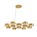 Arteriors - 12 Light Chandelier - Wright Grid - Antique Brass/White- Union Lighting Luminaires Decor