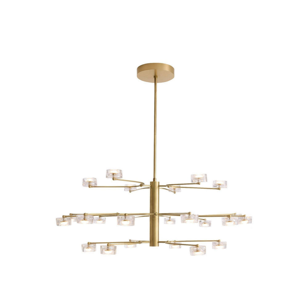 Arteriors - LED Chandelier - Glacielle - Clear/Antique Brass- Union Lighting Luminaires Decor