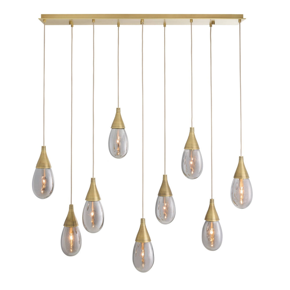 Arteriors - Nine Light Chandelier - Giselle - Smoke Luster/Antique Brass- Union Lighting Luminaires Decor